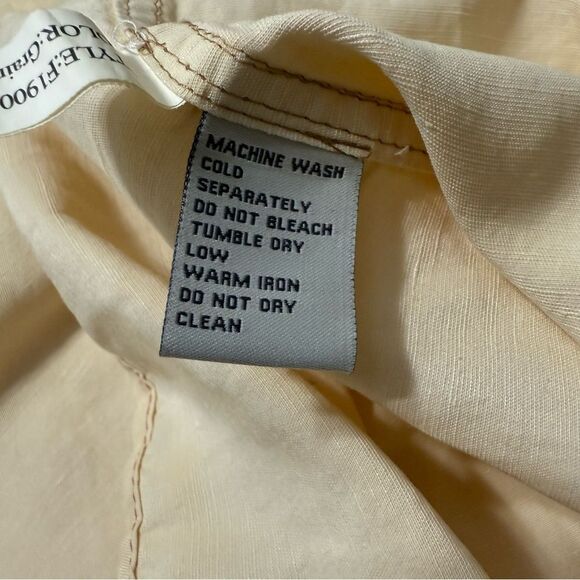 Ryan Michael Pale Yellow Silk Linen Blend Long Sleeve Western Rodeo Shirt - Picture 14 of 14